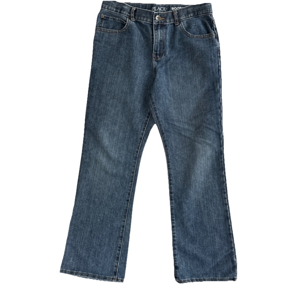 NEW Children's Place Boys Bootcut Denim Jeans Adjustable Waist Husky Size 12